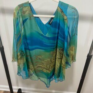 Ocean Mosaic Silk Blend Top